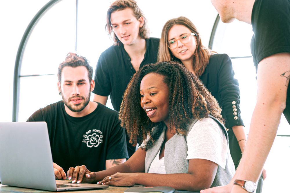 employees sitting at a table